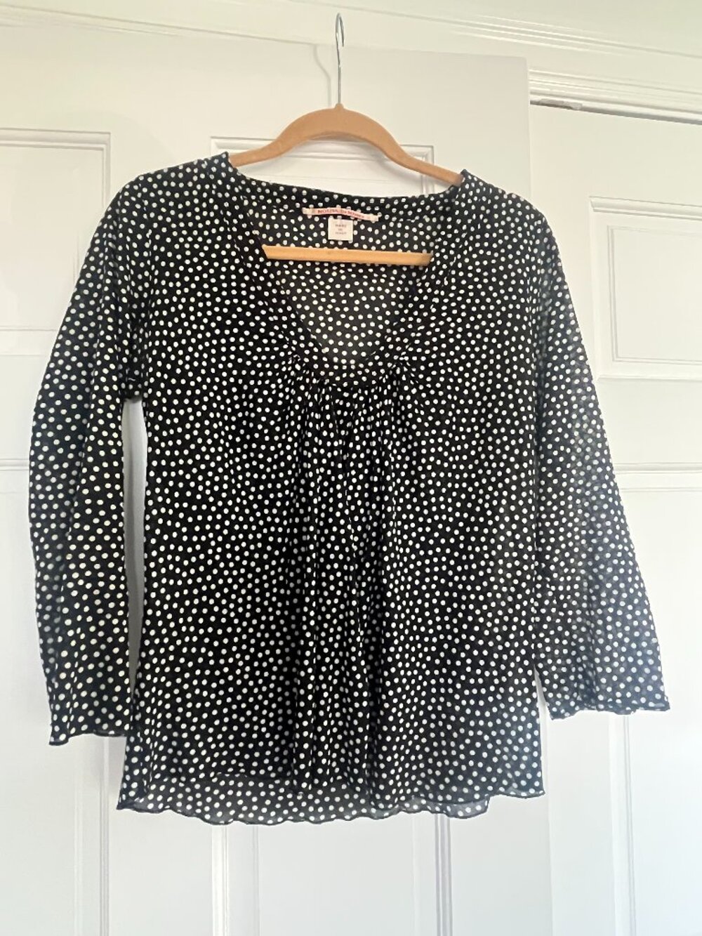 Nolita De Nimes Black & White Polka Dot Blouse — Size 44 (Italian/EU) — 100% Cot